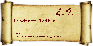 Lindtner Irén névjegykártya